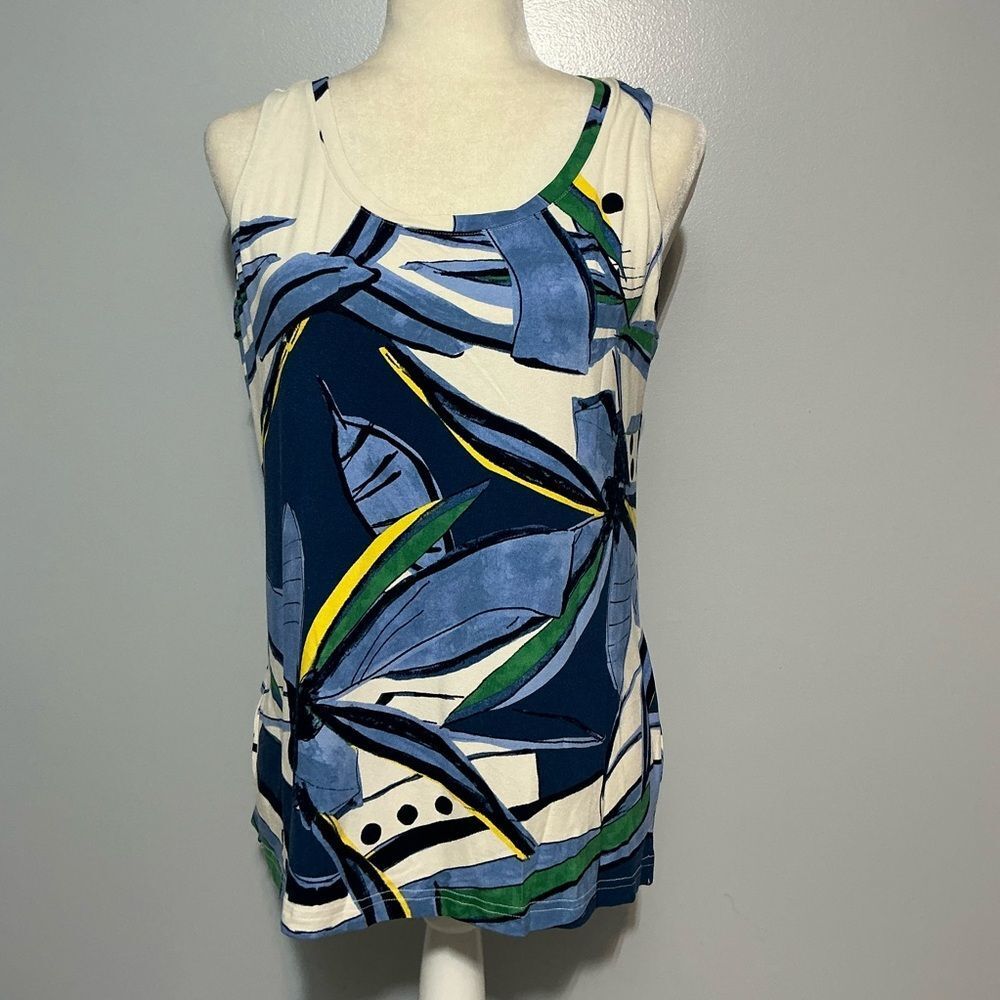 Chico’s Abstract Print Sleeveless Tank size 1(M)